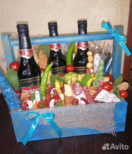 Съедобный букет в коробке/деревянный бокс