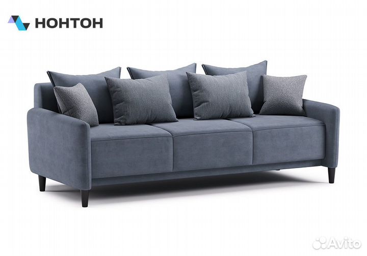 Диван тик-так Дакота синий / серо-голубой