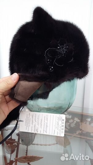 Новая стильная норковая Шапка-Кошка