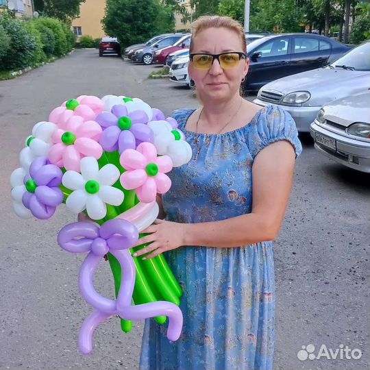 Букет из шариков в нежных тонах