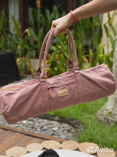 Сумка для коврика для йоги пыльная роза