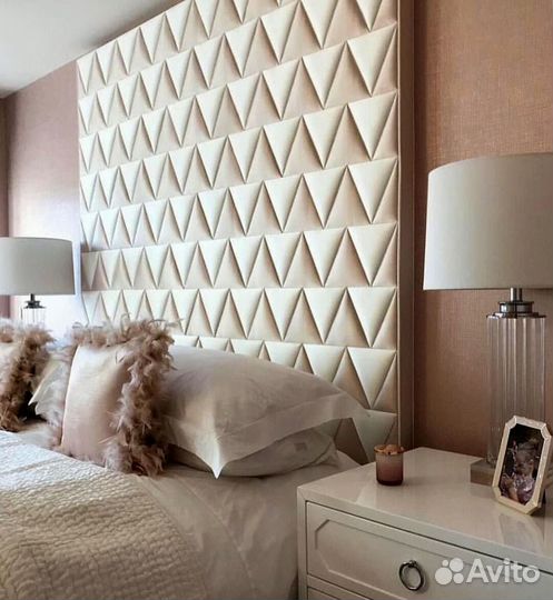 Мягкие стеновые панели из кожи, велюра