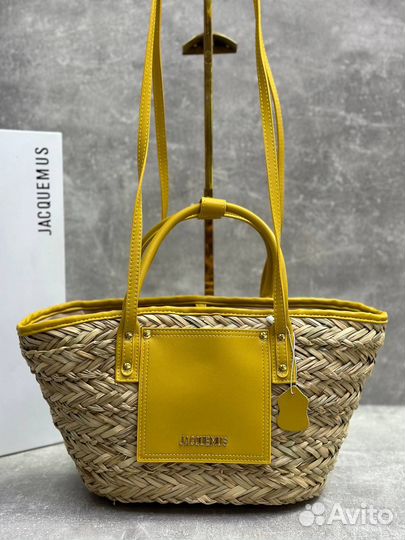 Сумка с ручками Jacquemus рафия кожа 4