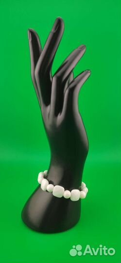 Браслет из натурального белого агата