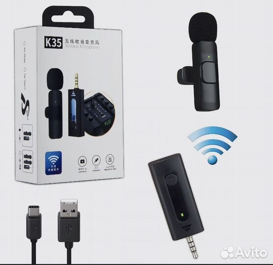 Микрофон петличный двойной для колонки