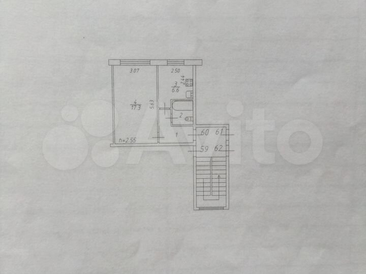 1-к. квартира, 30,9 м², 3/5 эт.