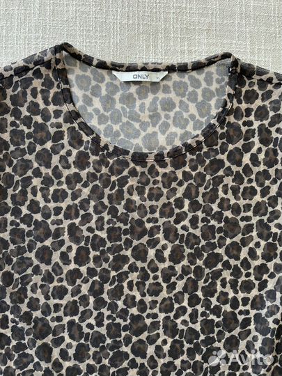 Жен.лонгслив- сетка Only, p. XL. Лео- принт