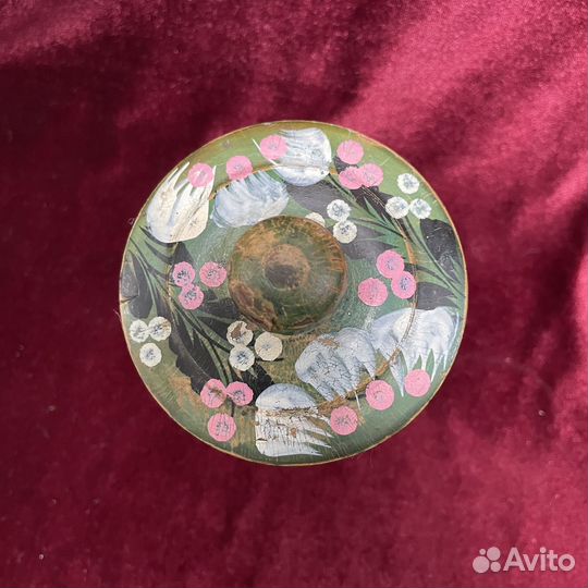 Деревянная сахарница на ножке с крышкой вазочка