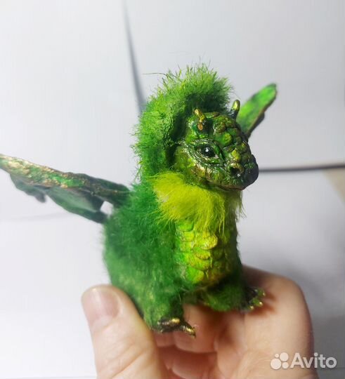 Дракончик, интерьерная кукла в смешанной технике