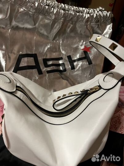 Сумка белая натуральная кожа новая ASH