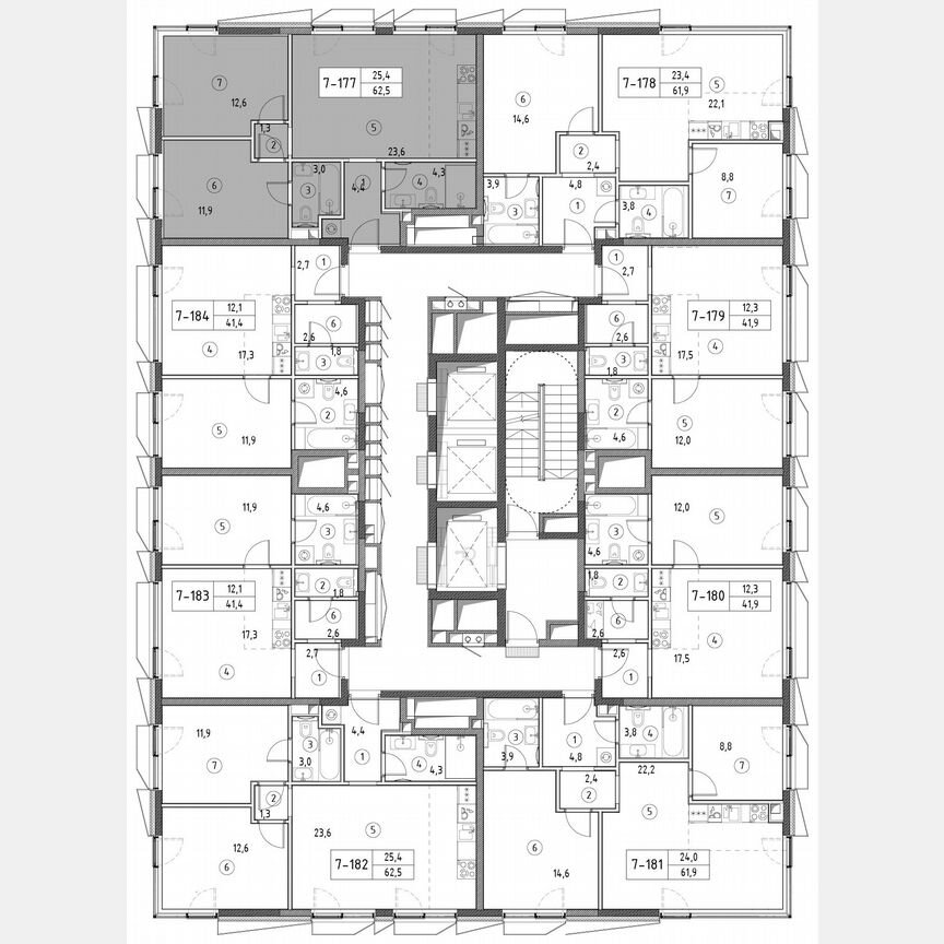 2-к. квартира, 61,3 м², 24/30 эт.