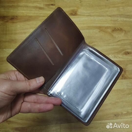 Обложка для автодокументов, натуральная кожа
