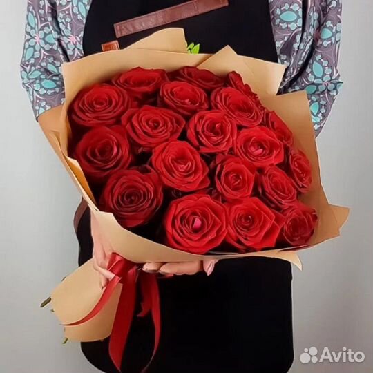 Букет 25 красных роз Цветы Новосибирск