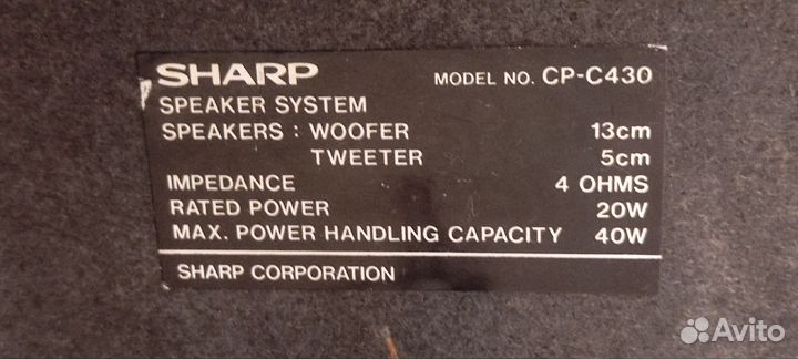 Колонки от муз.центра sharp CP-С430Р