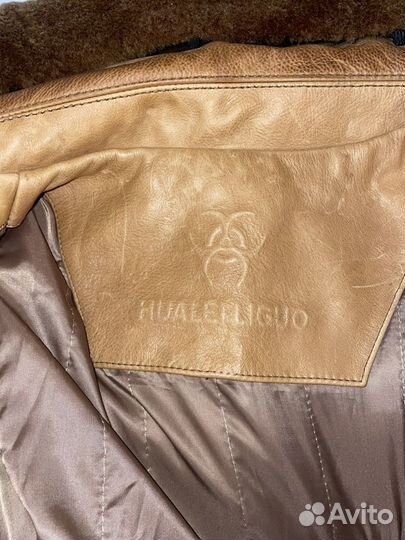 Кожаная куртка hualei liguo мужская размер 54-56