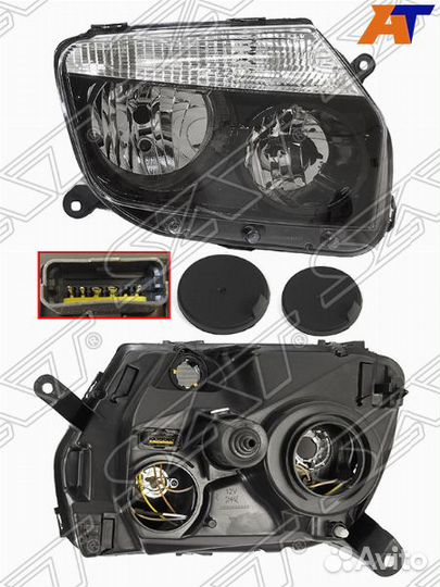 Фара renault duster 10-15 RH черная ST-551-1186R-l