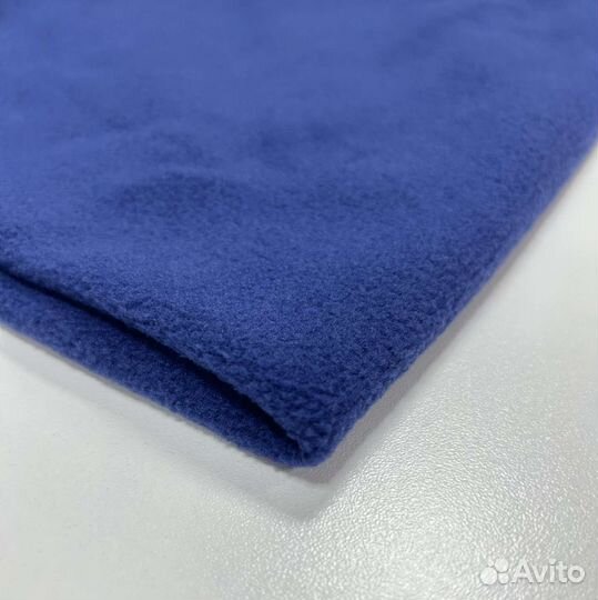 Ткань флис двусторонний темно-синий
