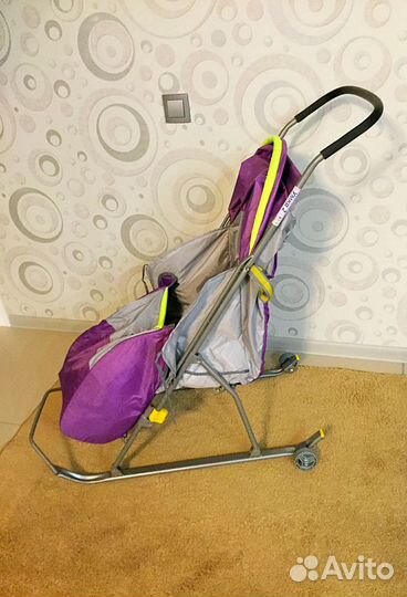 Санки детские Ника, Умка - 2 с колесиками новые