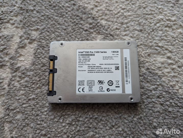 Intel SSD Pro 1500 Series 180 Gb