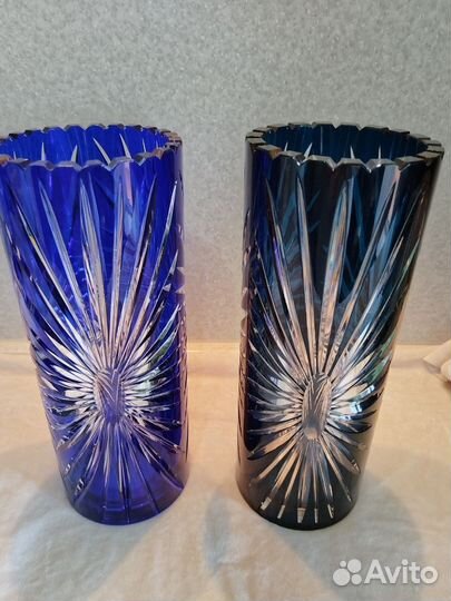 Ваза цветной хрусталь Германия ГДР