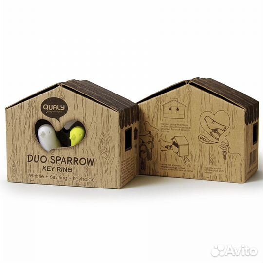 Держатель для ключей duo sparrow, коричневый/белый