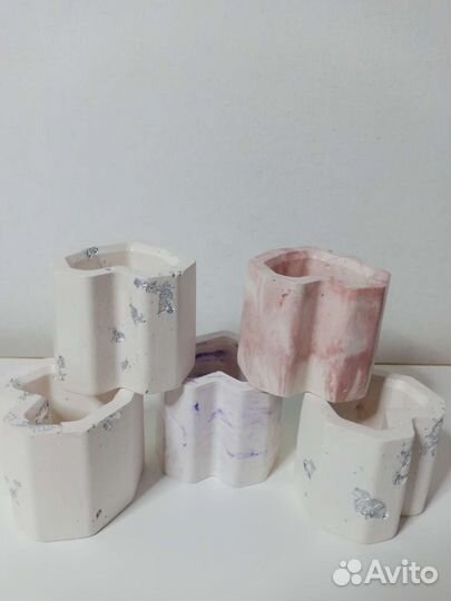 Подсвечники, стаканчики для свечи из гипса