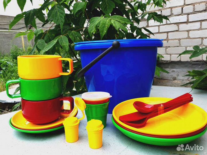 Посуда пластиковая для похода, поездки, дачи