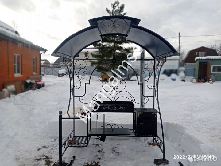 Мангал с печью под казан