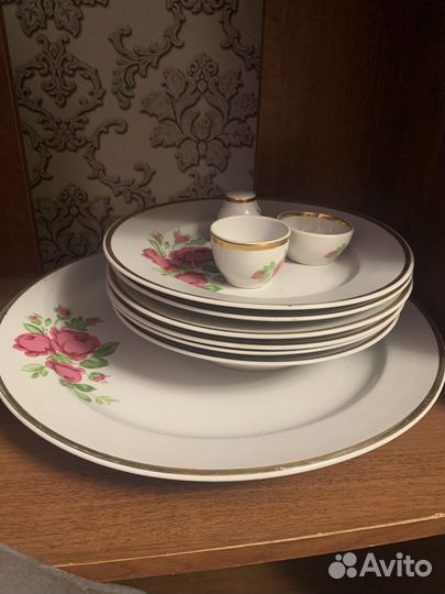 Сервиз СССР роза позолота на месте