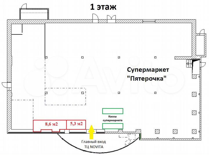 Торговая площадь, 13.9 м²