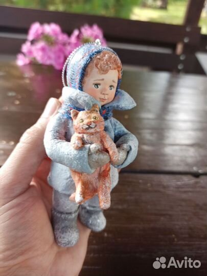 Елочная игрушка из ваты