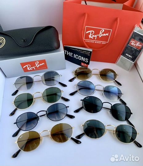 Солнцезащитные очки ray ban oval черные