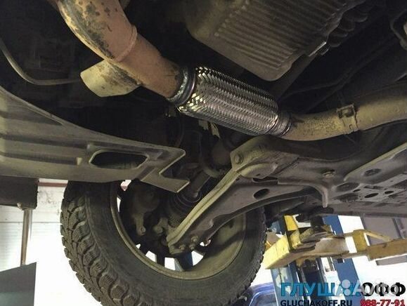 Ремонт гофры глушителя Тайота