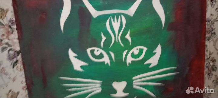 Картина гуашью на холсте