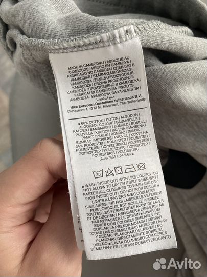 Штаны nike tech fleece серые