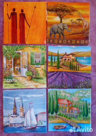 Салфетки для декупажа 16 шт. цена за все