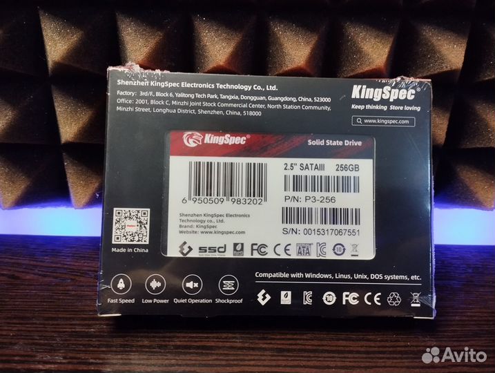 SSD-диск 2.5'' SSD 256GB KingSpec P3-256