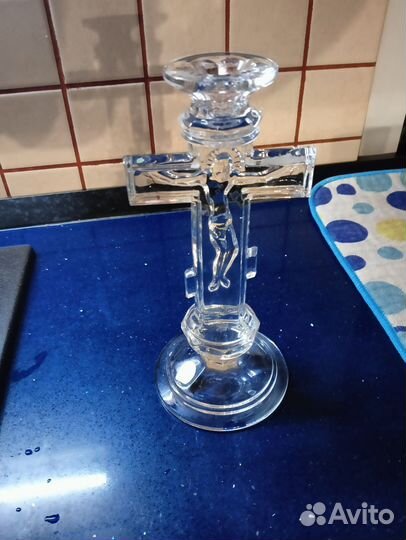 Подсвечник хрустальный крест