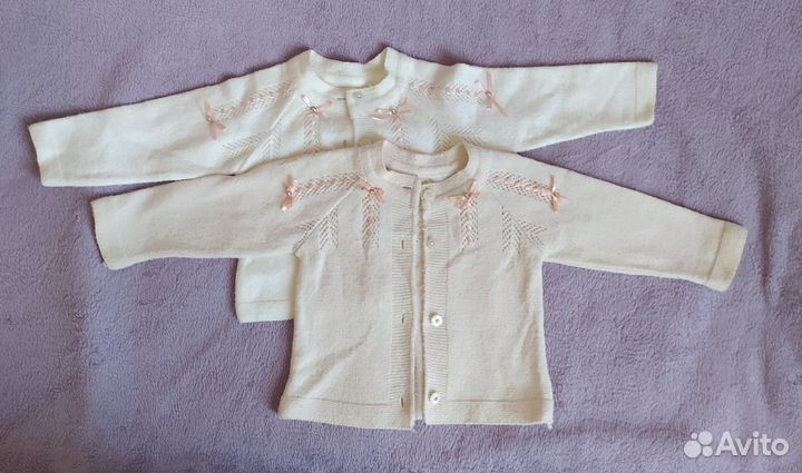 Кофты для девочек- двойняшек 80-86