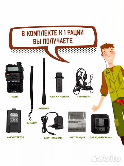 Радиостанция Baofeng UV-5R (8W) 3 уровня