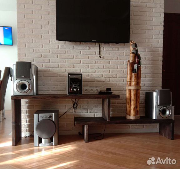 Тумба (массив сосна) под телевизор в стиле лофт