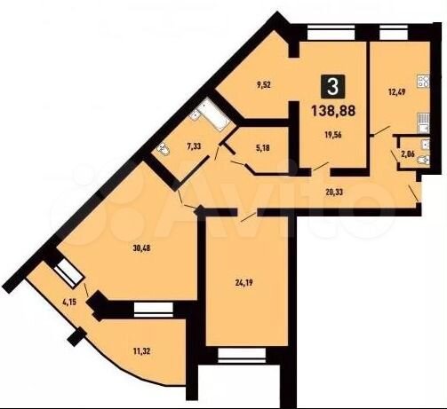 3-к. квартира, 141,7 м², 8/12 эт.