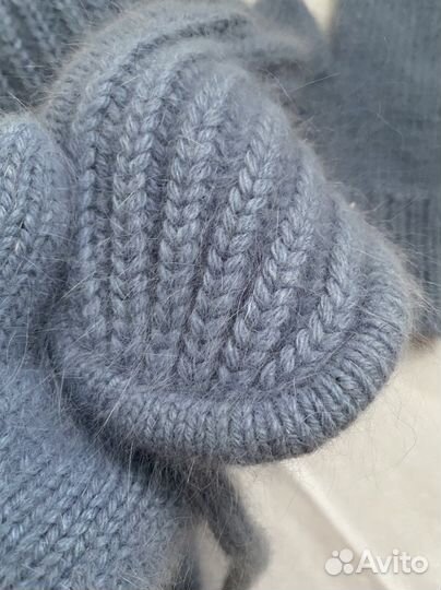 Варежки и шапка ушанка пух норки