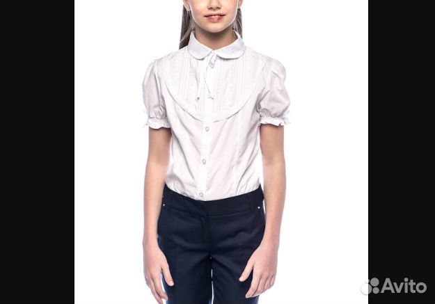 Блузка школьная белая для девочки новая Pelican146