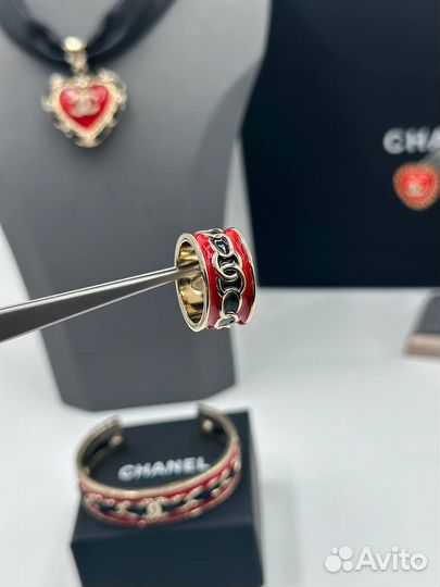 Чокер Серьги браслет кольцо Chanel колье Шанель