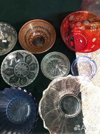 Салатник цветное стекло СССР