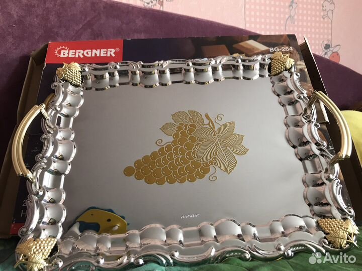 Поднос хромированный