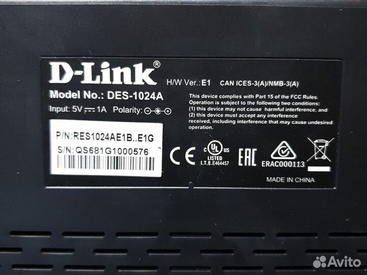 Сетевой коммутатор D-Link DES-1024a 24 port