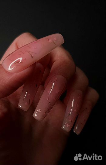 Накладные ногти с сухоцветами