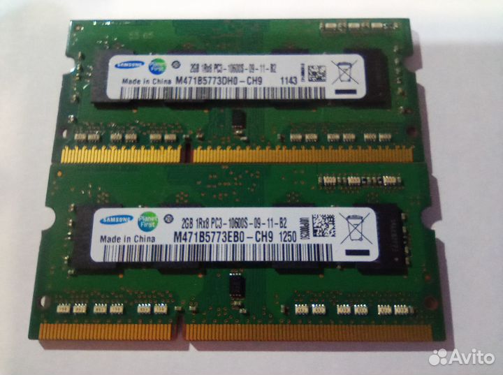 Комплект sodimm DDR3 2 шт. х 2GB Samsung